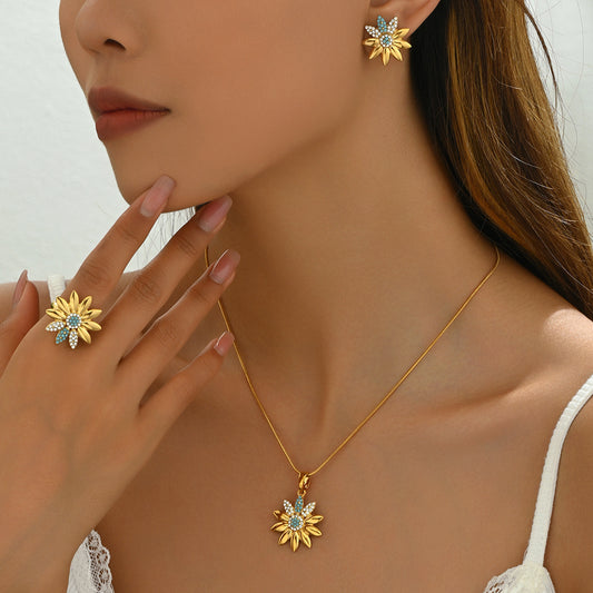 Women's Simple Fashion Diamond Necklace Suit - FASHIONKULTUR
