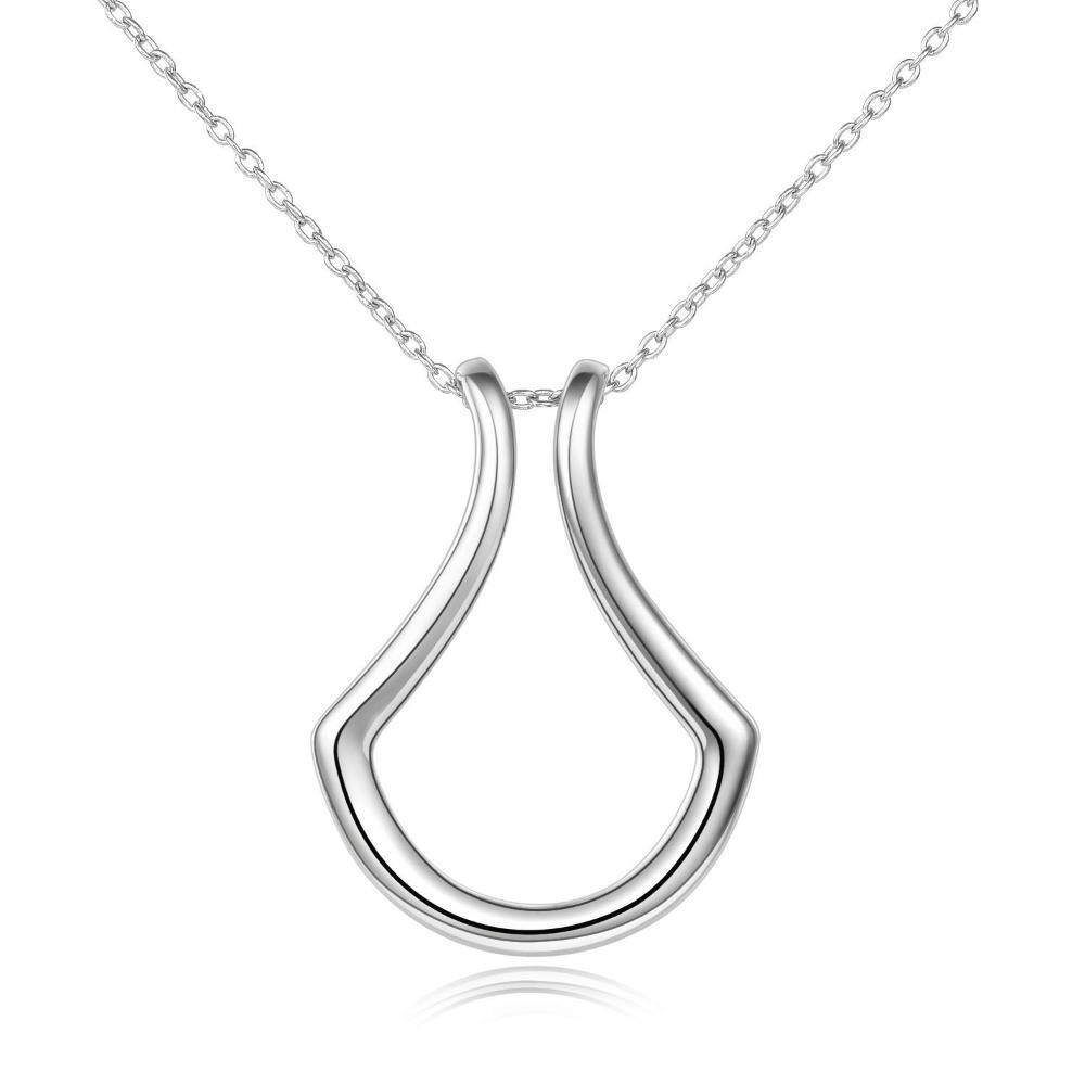 Sterling Silver Ring Holder Necklace Pendant Jewelry for Women - FASHIONKULTUR