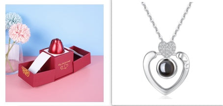 Hot Valentine's Day Gifts Metal Rose Jewelry Gift Box Necklace For Wedding Girlfriend Necklace Gifts - FASHIONKULTUR