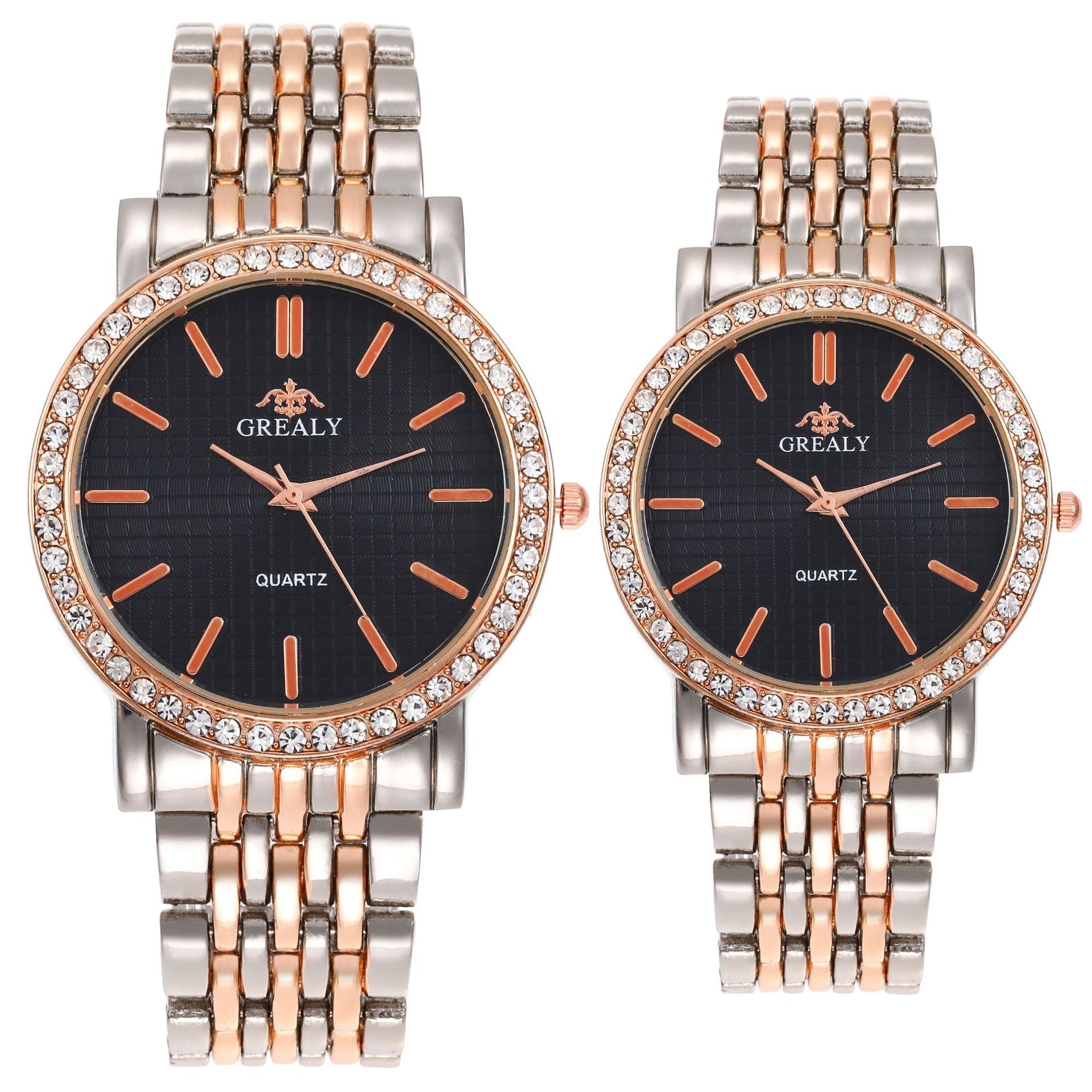 Men's And Women's Simple Casual Quartz Watch With Steel Strap And Diamond - FASHIONKULTUR