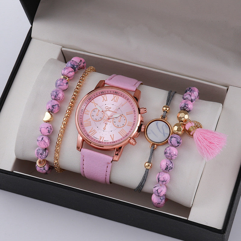 Ladies Graduated Belt Watch Jewelry Set - FASHIONKULTUR