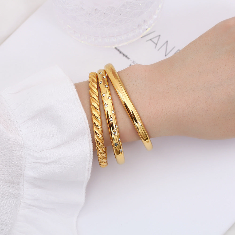 Gear Irregular Wave Buckle Stainless Steel Bracelet - FASHIONKULTUR