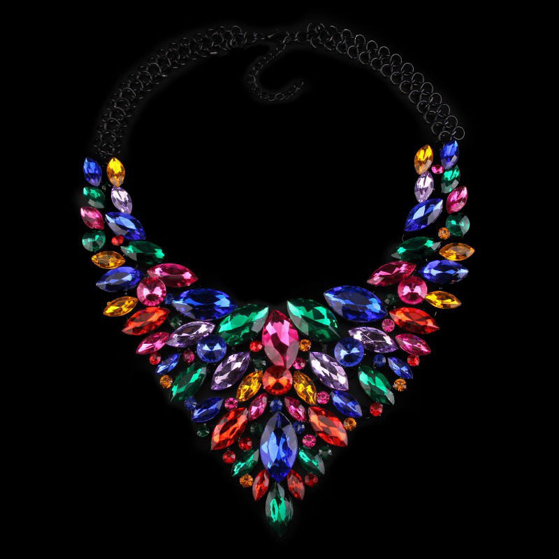 Alloy Rhinestone Necklace Luxury Full Diamond Sweater Chain - FASHIONKULTUR