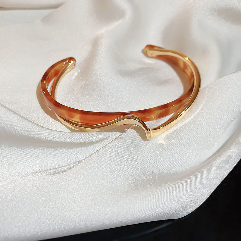 Metal White Shellfish Plate Bracelet For Women Opening Adjustable 2 Layers Design Llight Luxury Female Fashion Jewelry Gifts - FASHIONKULTUR