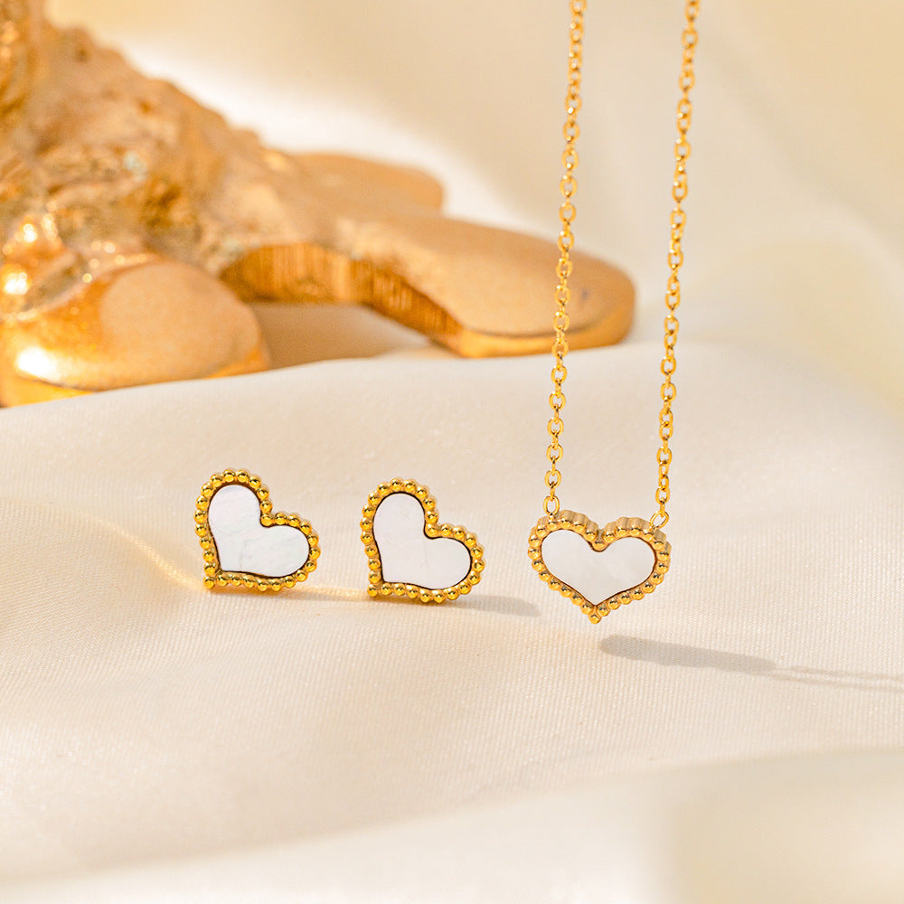 Stainless Steel Necklace Earrings Women's Jewelry Suit - FASHIONKULTUR