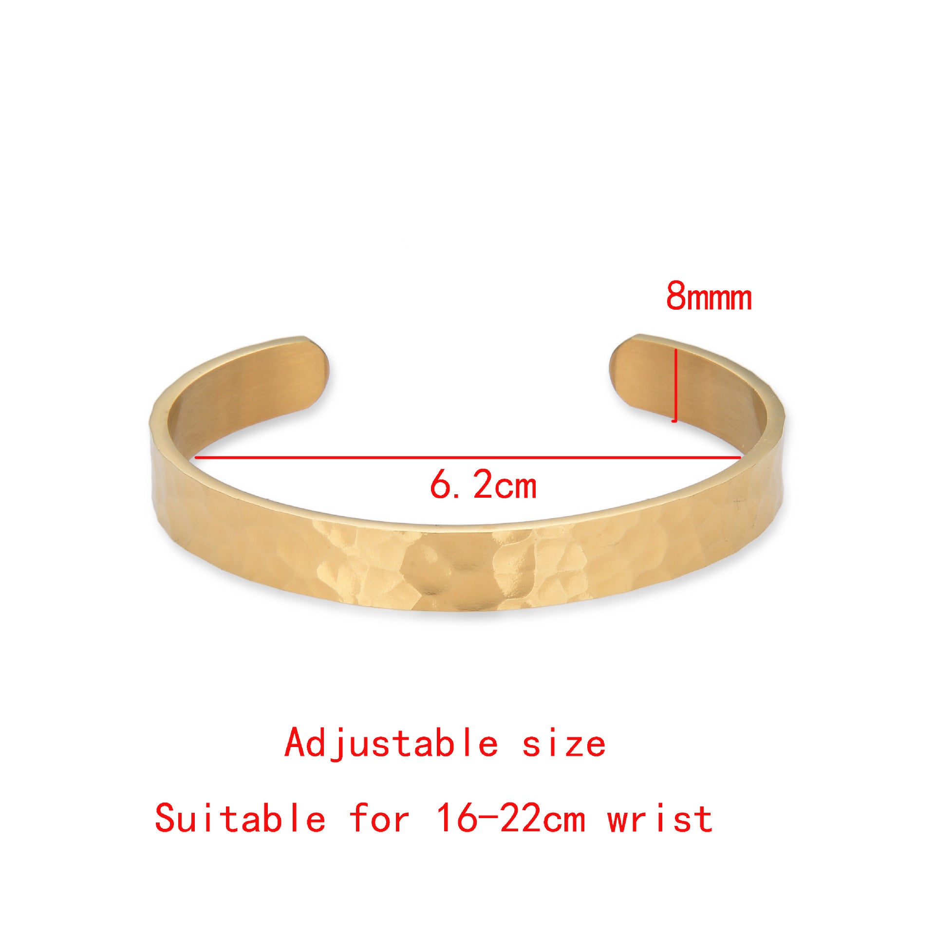 Men's Bangle Bracelet Hammered Amazon Hot Selling Stainless Steel Ornament - FASHIONKULTUR