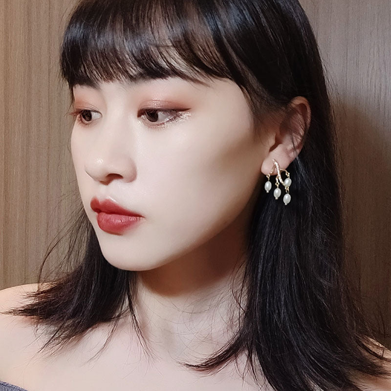 Pearl branch earrings earrings women - FASHIONKULTUR