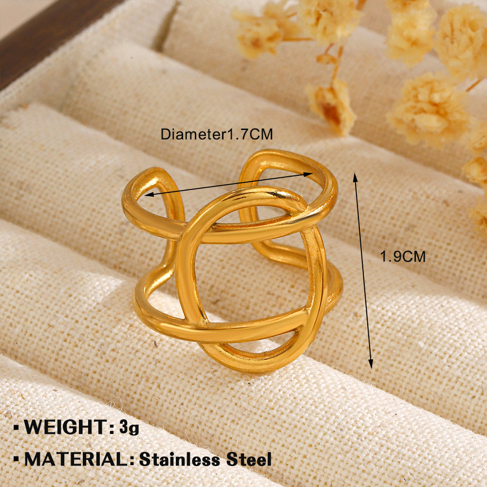 Fashion Stainless Steel Simple Heart-shaped Open Ring - FASHIONKULTUR