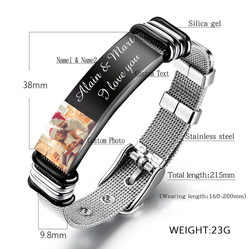 Stainless Steel Bracelet Mesh Strap Titanium Steel - FASHIONKULTUR