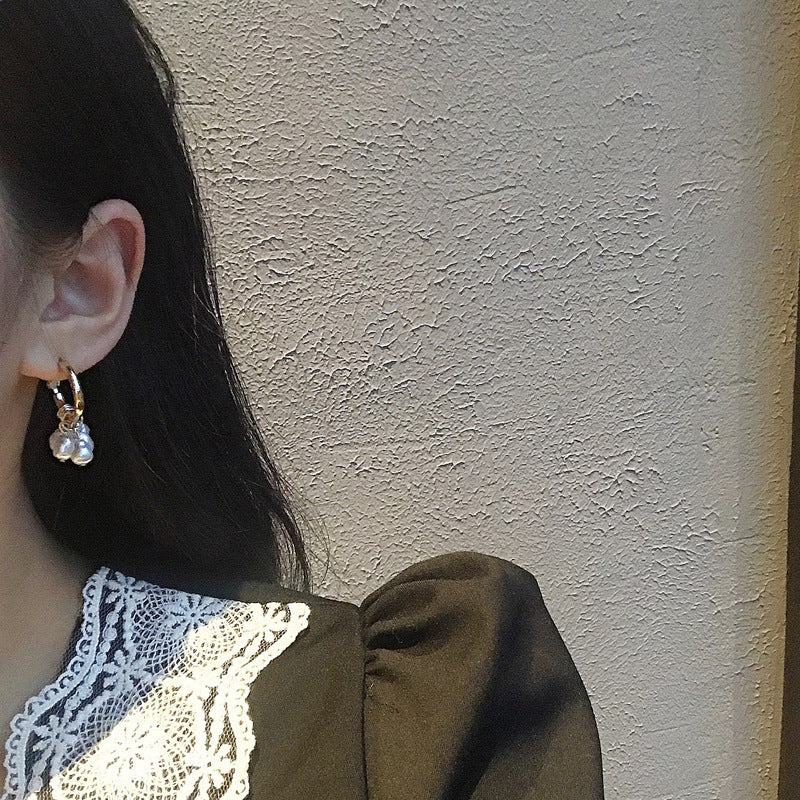 Pearl tassel earrings simple earrings - FASHIONKULTUR