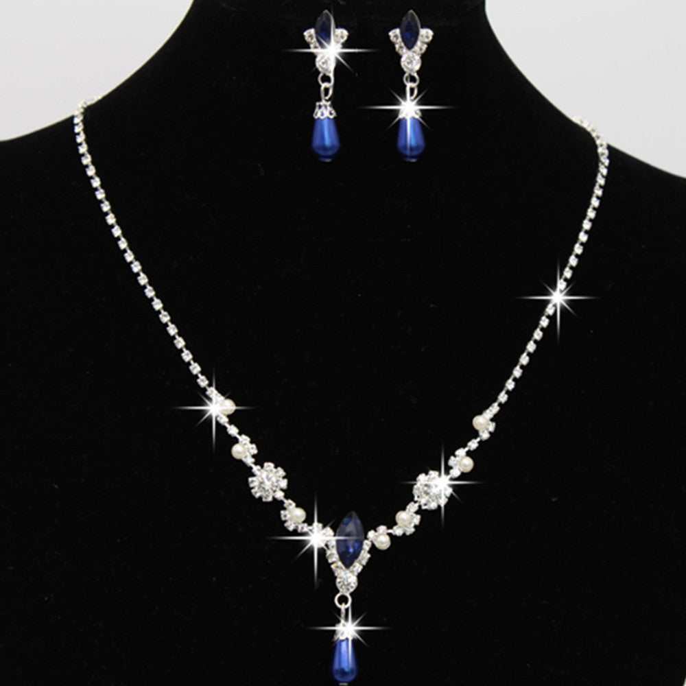 Europe And The United States Personality Dropspearl Necklace, Earrings Set Wholesale Bridal Necklace 8633 - FASHIONKULTUR