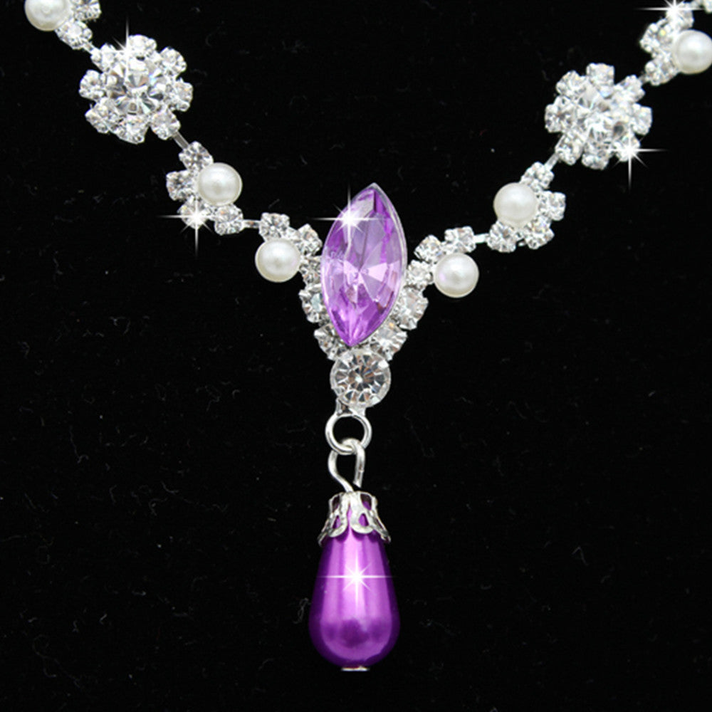 Europe And The United States Personality Dropspearl Necklace, Earrings Set Wholesale Bridal Necklace 8633 - FASHIONKULTUR