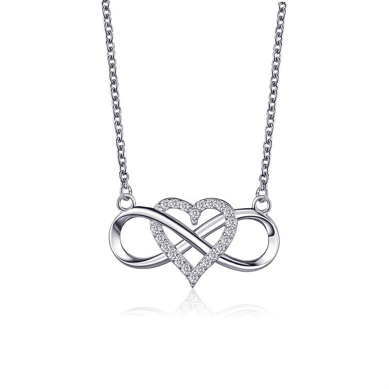 Knotted Love Necklace Cold Wind Simple 8 Heart Shaped - FASHIONKULTUR