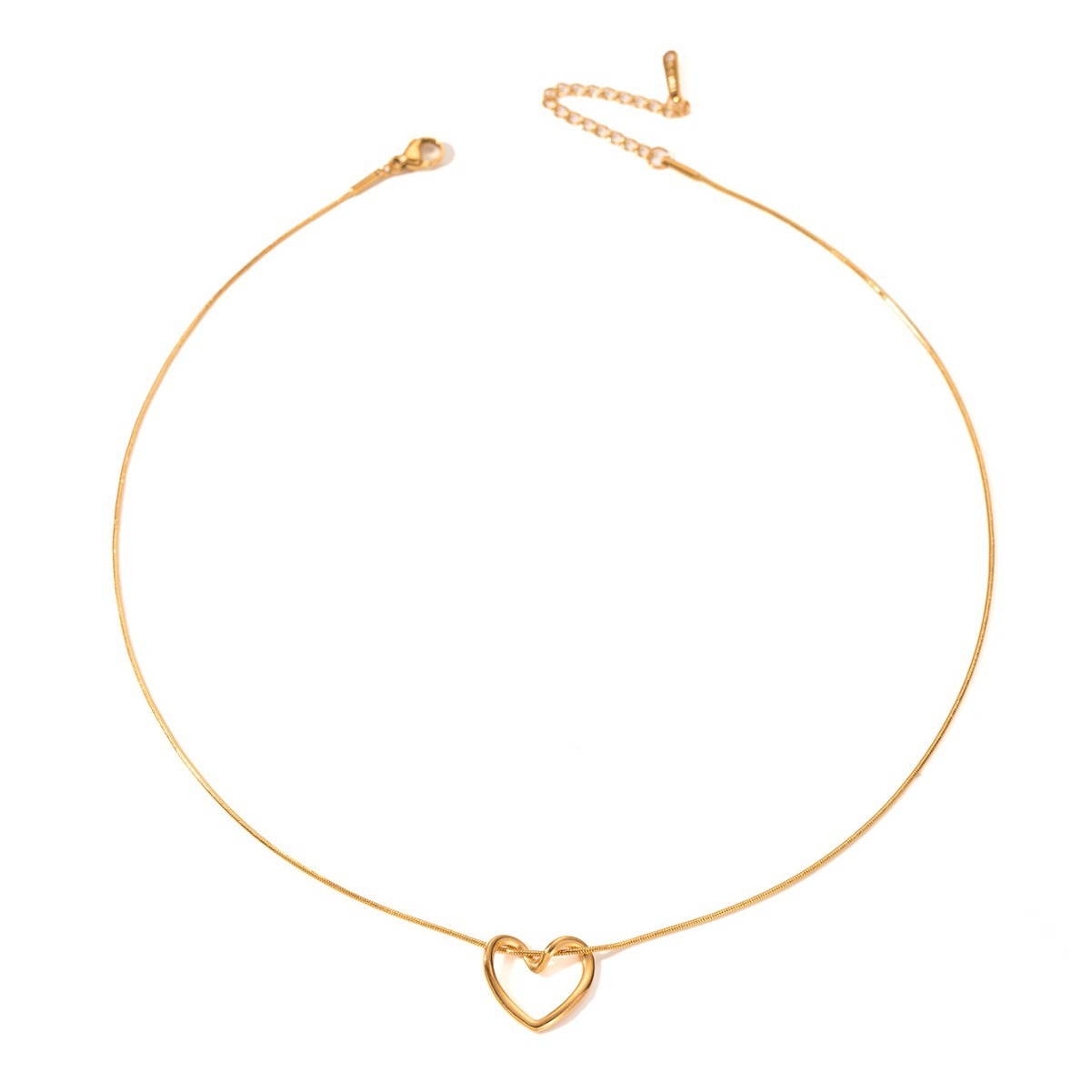 Fashion Jewelry Tainless Steel Twist Hollow Heart Pendant Necklace For Women Spicy Girls Simple Clavicle Chain Jewelry Gift - FASHIONKULTUR