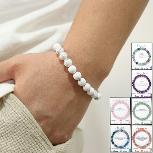 Simple And Natural Stone Handmade Elastic String Bracelet - FASHIONKULTUR