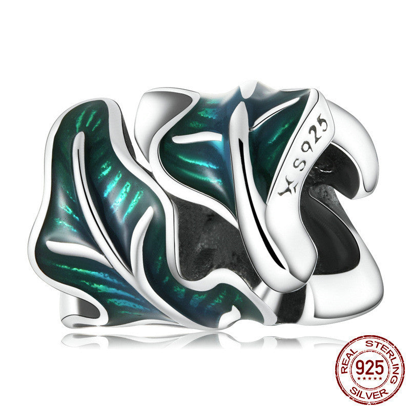 Green Leaf Beaded Green Drip Oil Simple Pendant - FASHIONKULTUR