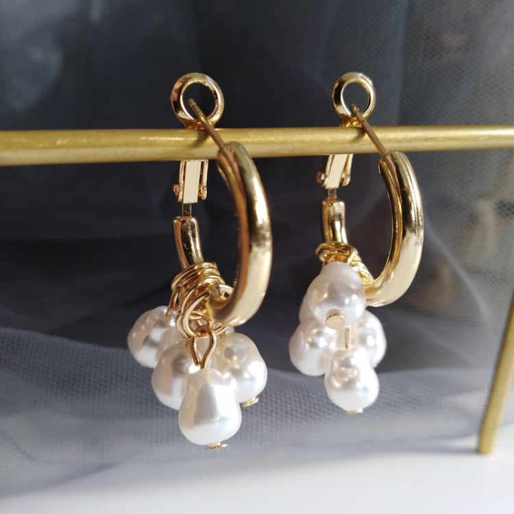Pearl tassel earrings simple earrings - FASHIONKULTUR