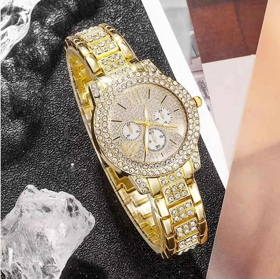Full Diamond Bracelet Watch Suit Women's Quartz Watch - FASHIONKULTUR