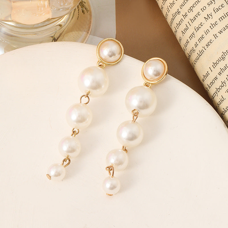 Light Luxury French Retro Temperament Large Pearl Earrings - FASHIONKULTUR