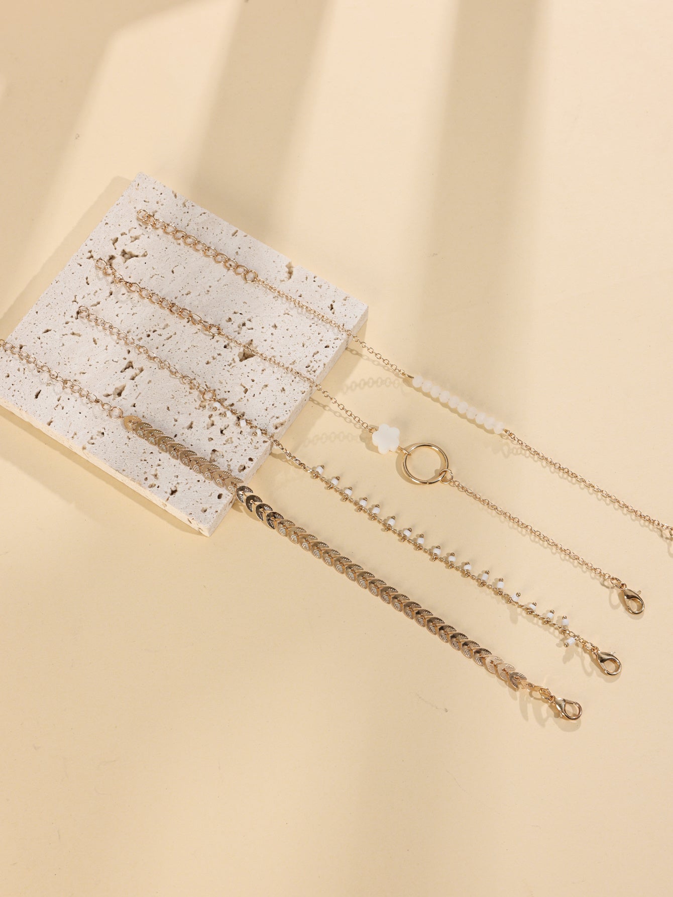 Geometric Chain European And American Style Metal Bracelet Personalized Circle Pattern Arrow Chain 4-piece Set Bracelet - FASHIONKULTUR