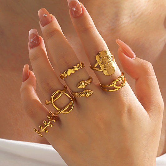 Fashion Stainless Steel Simple Heart-shaped Open Ring - FASHIONKULTUR