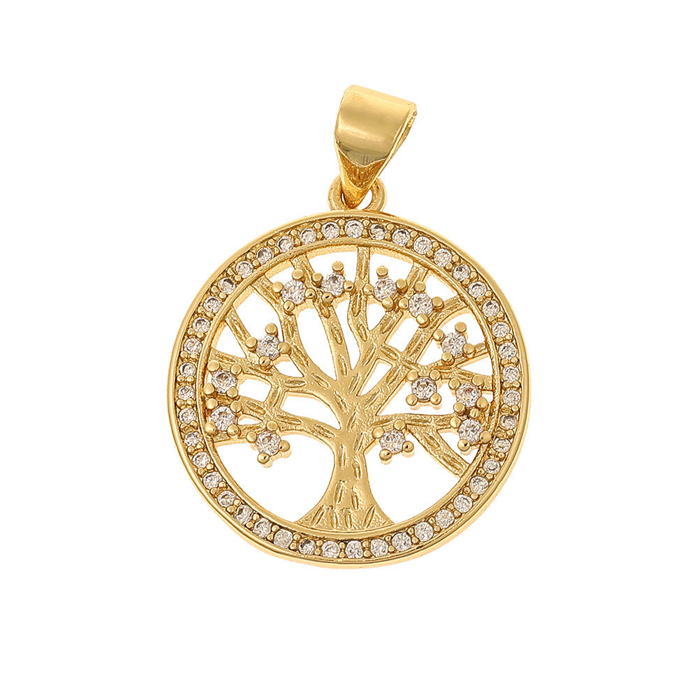 Colorful Zircon Light Luxury Tree Of Life Pendant - FASHIONKULTUR