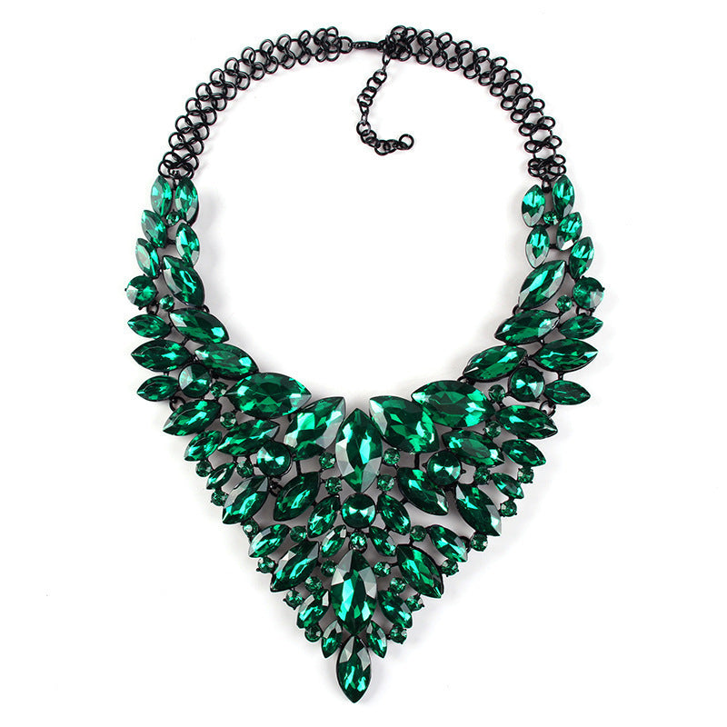Alloy Rhinestone Necklace Luxury Full Diamond Sweater Chain - FASHIONKULTUR
