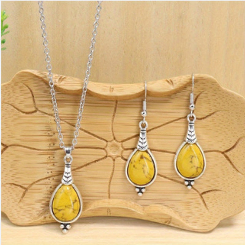 Retro Ethnic Style Earrings And Necklace Set Jewelry - FASHIONKULTUR