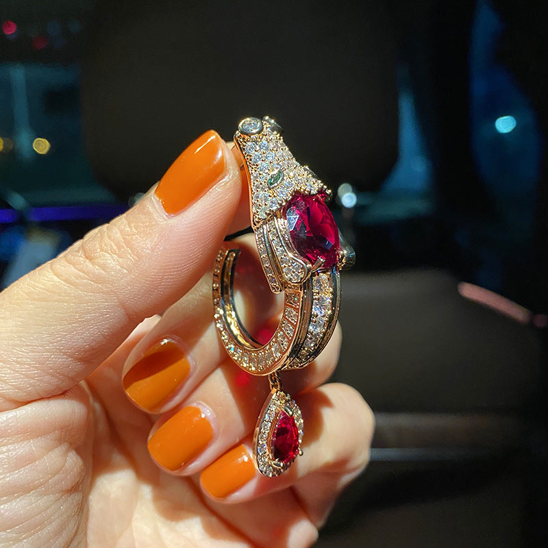 Fashion Dragon Ruby Fashion Earrings - FASHIONKULTUR