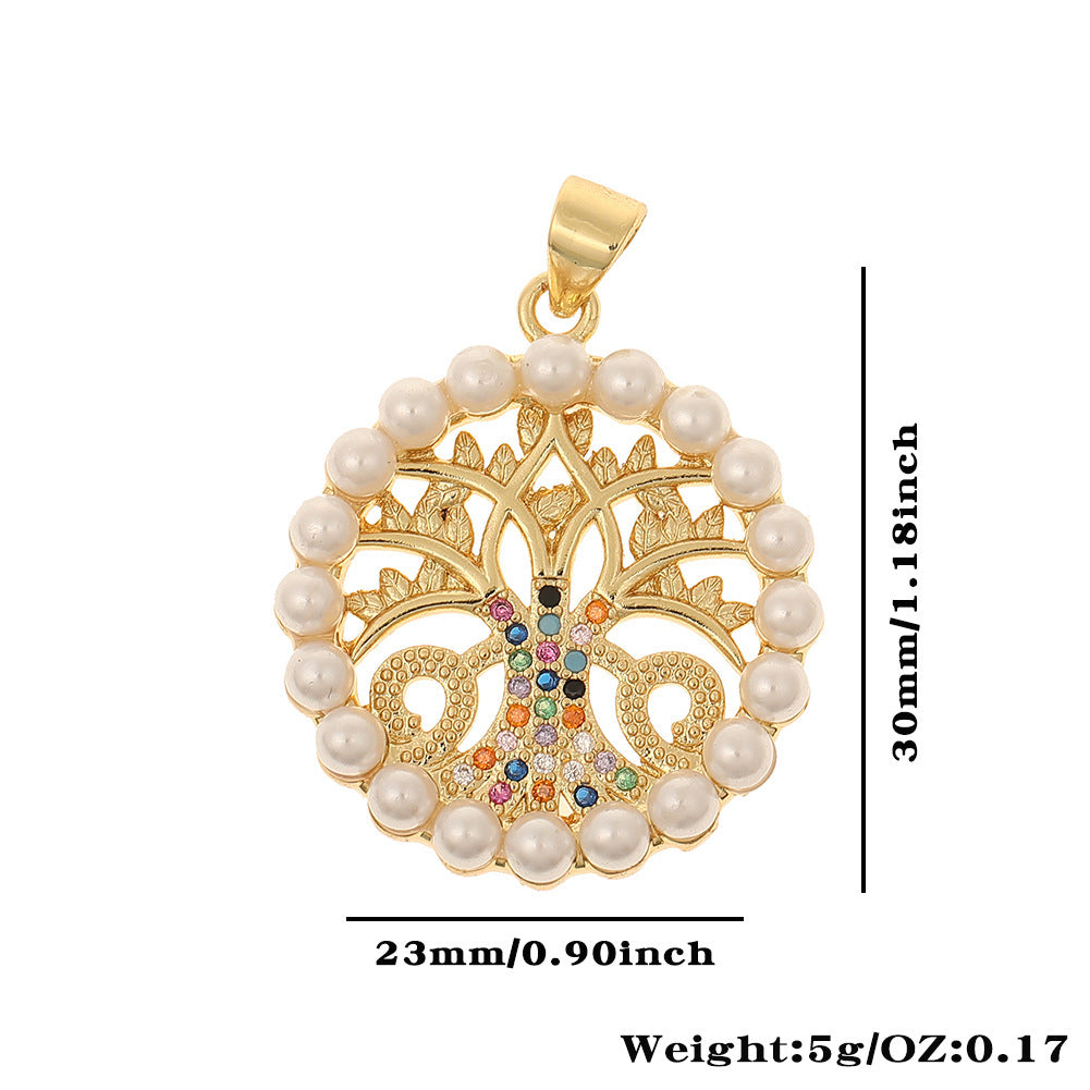 Colorful Zircon Light Luxury Tree Of Life Pendant - FASHIONKULTUR