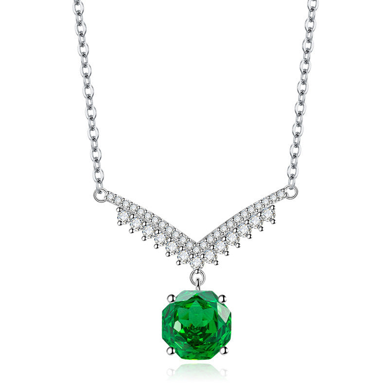 Octagonal Millennium Rose Cut Necklace High Carbon Diamond - FASHIONKULTUR