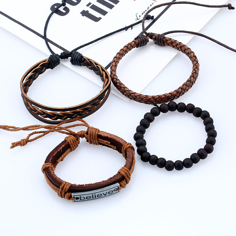 Believe Suit Men's Leather Bracelet - FASHIONKULTUR