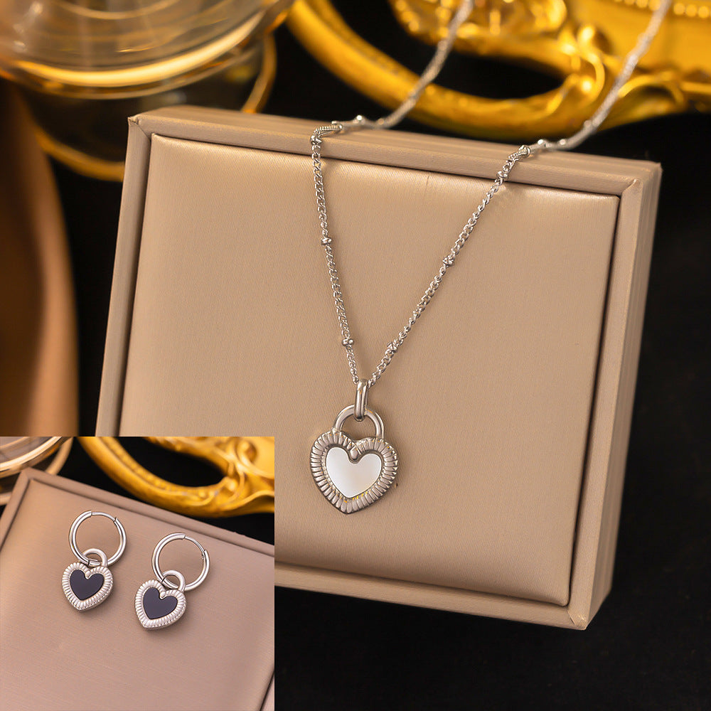 Stainless Steel Necklace Earrings Women's Jewelry Suit - FASHIONKULTUR
