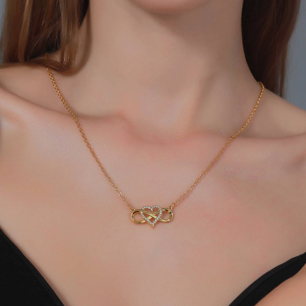 Knotted Love Necklace Cold Wind Simple 8 Heart Shaped - FASHIONKULTUR