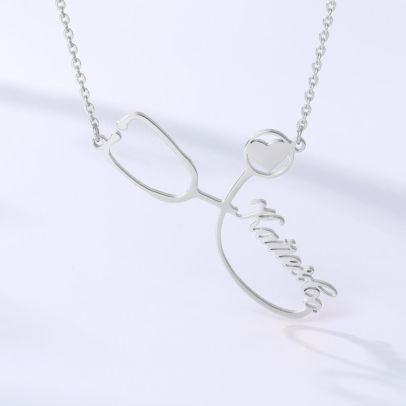 Metal stethoscope pendant - FASHIONKULTUR
