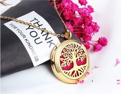 Stainless Steel Hollow Pendant Life Tree Perfume Pendant - FASHIONKULTUR