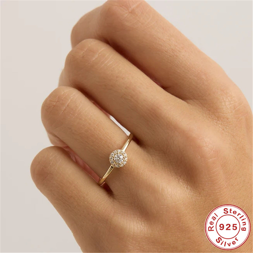 Wind Rounded Corner Moissanite Ring 18K Gold - FASHIONKULTUR