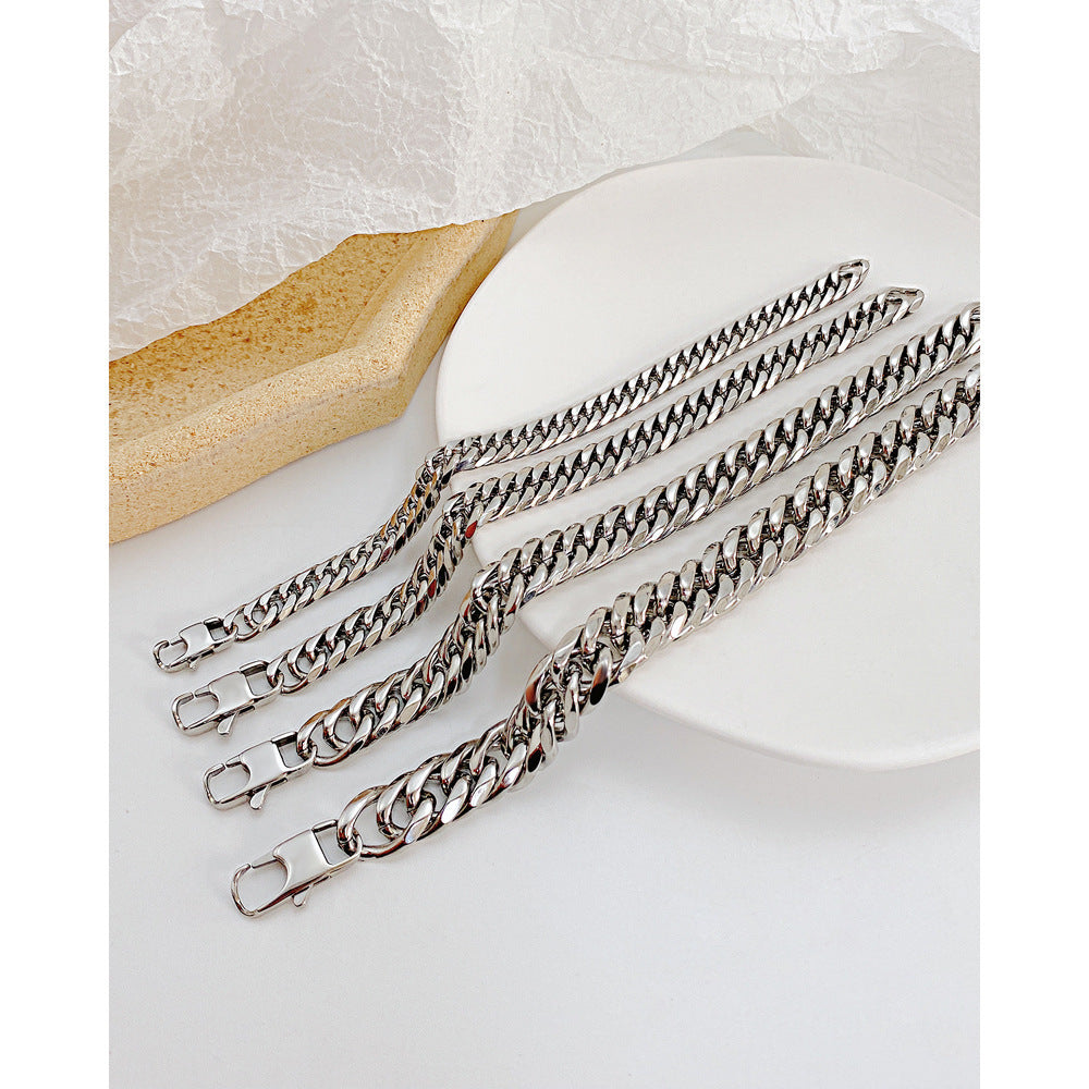 Hip Hop Cuban Link Chain Titanium Steel Bracelet Men - FASHIONKULTUR