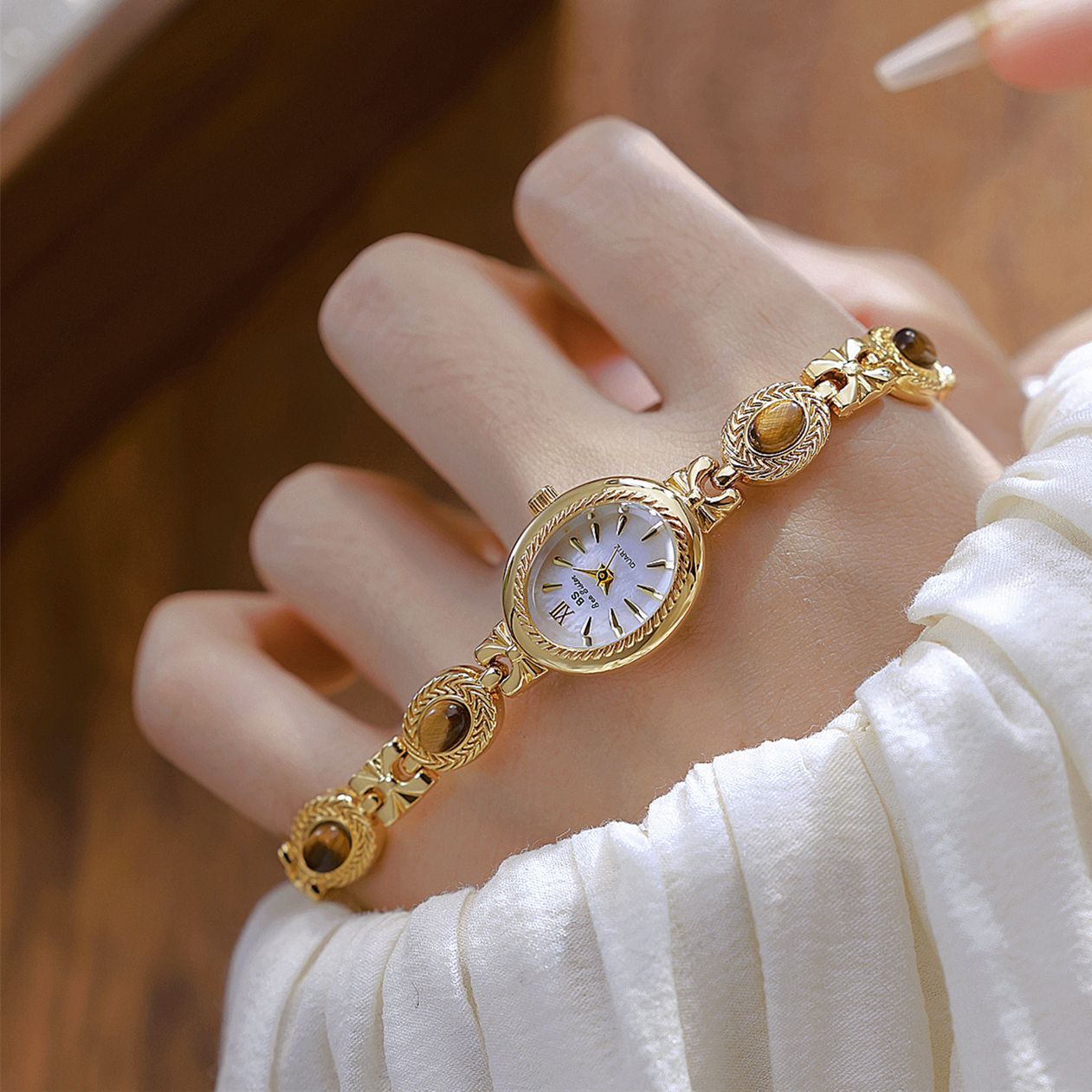 Natural Tigereye Maillard Advanced Chain Watch - FASHIONKULTUR