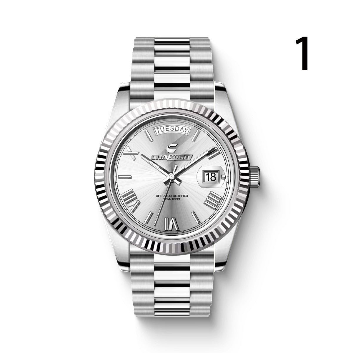 Fashion Men's Watch Steel Band Large Dial Quartz Wrist Watch - FASHIONKULTUR