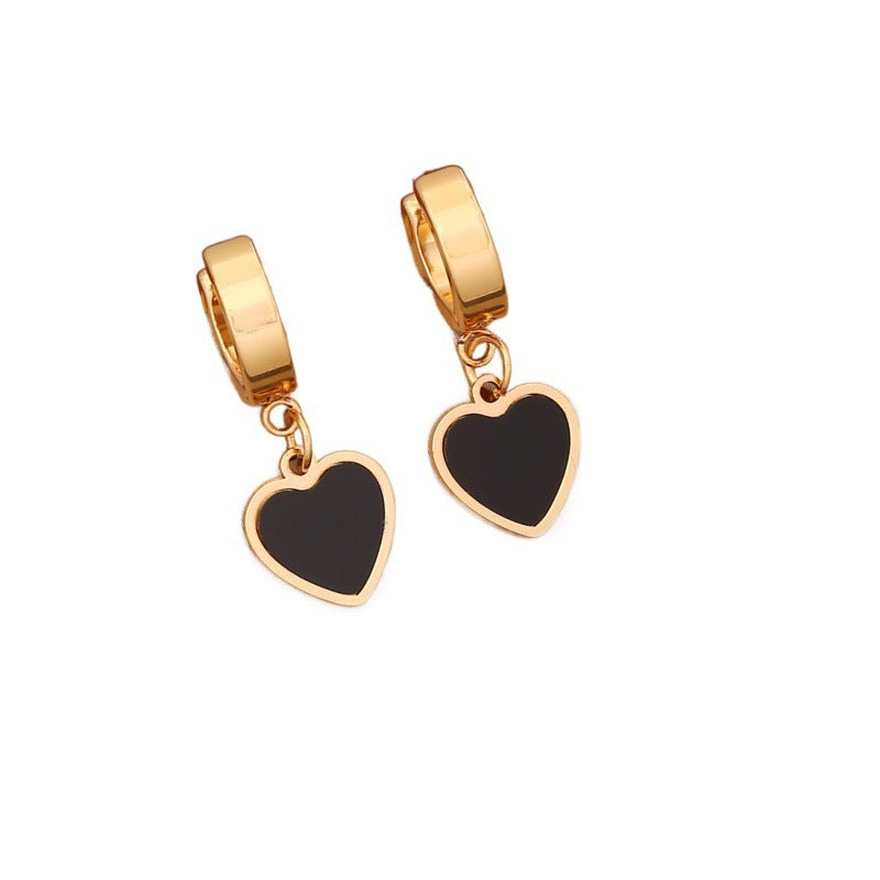 Black Love Jewelry Suit Stainless Steel Clavicle Chain - FASHIONKULTUR