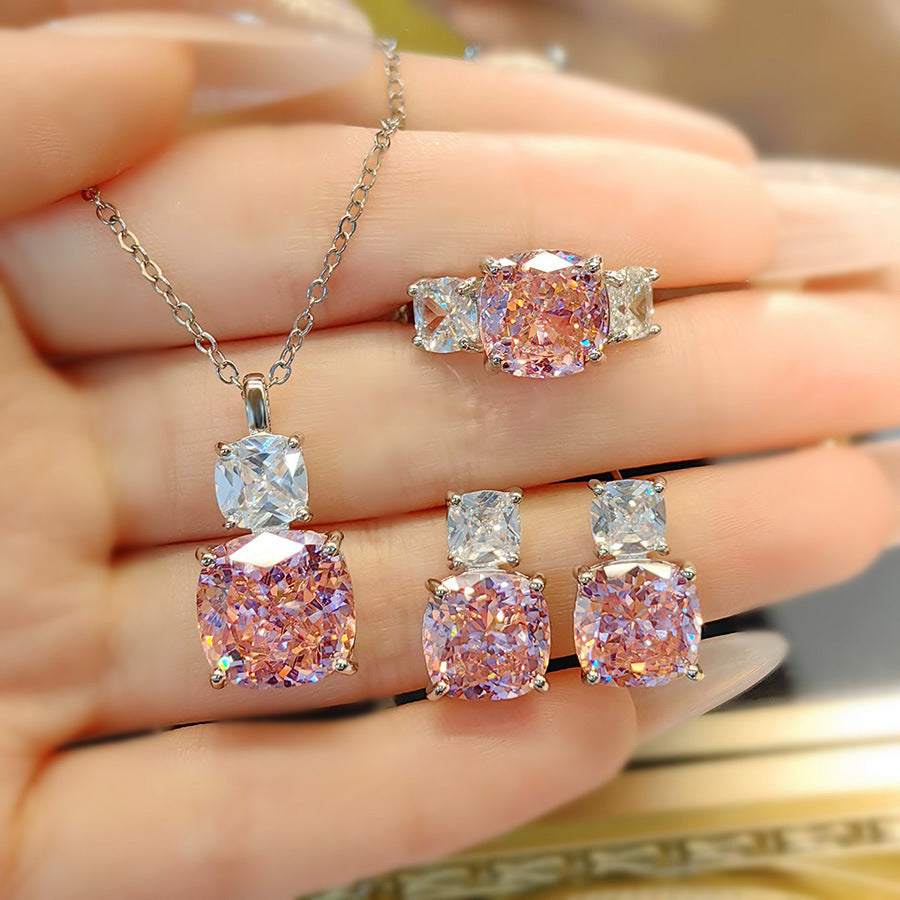 High Carbon Diamond Ice Flower Cut All-match Necklace - FASHIONKULTUR