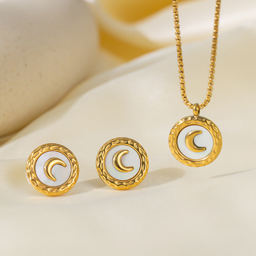 Stainless Steel Necklace Earrings Women's Jewelry Suit - FASHIONKULTUR