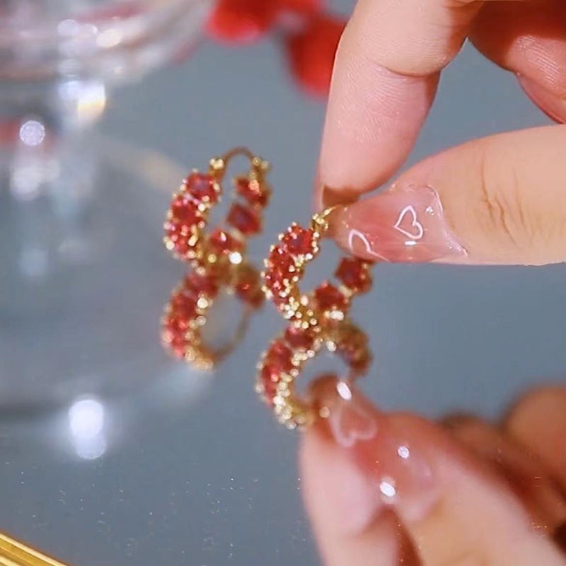 Super Fairy Temperament Red Earrings - FASHIONKULTUR