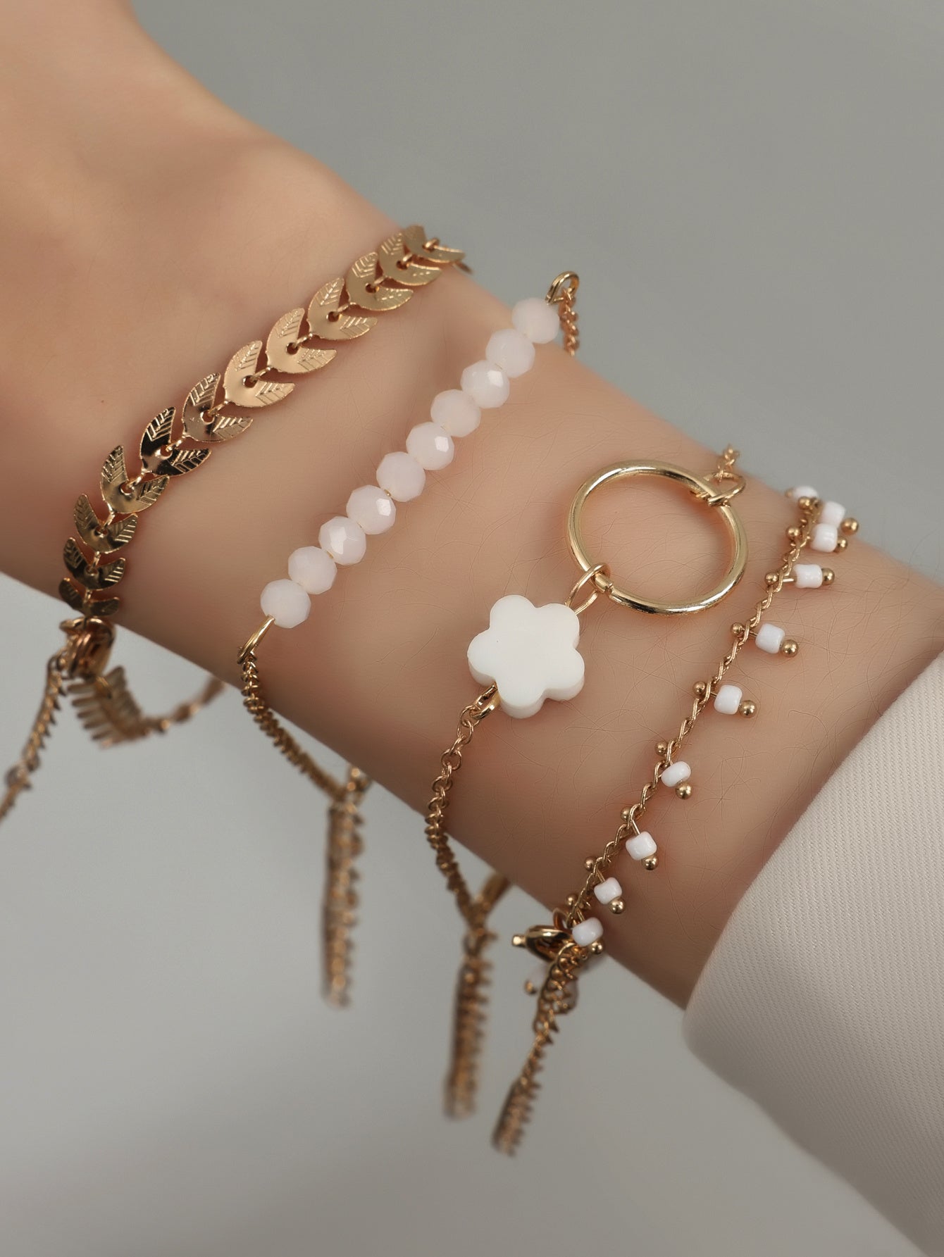 Geometric Chain European And American Style Metal Bracelet Personalized Circle Pattern Arrow Chain 4-piece Set Bracelet - FASHIONKULTUR