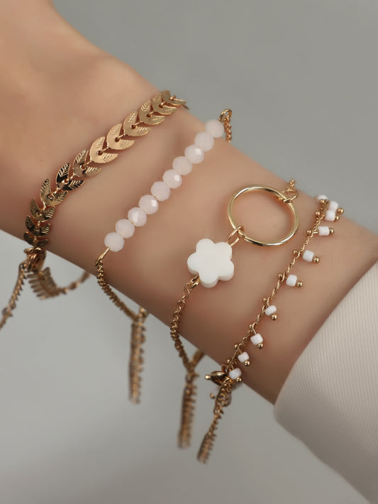 Geometric Chain European And American Style Metal Bracelet Personalized Circle Pattern Arrow Chain 4-piece Set Bracelet - FASHIONKULTUR