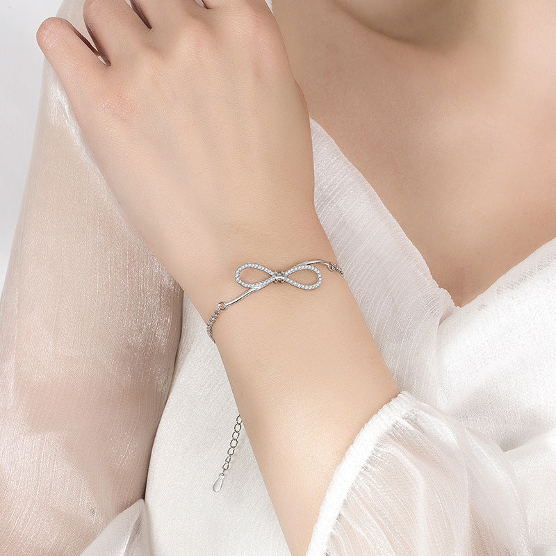 Bow Zircon Full Diamond Bracelet Female Niche - FASHIONKULTUR