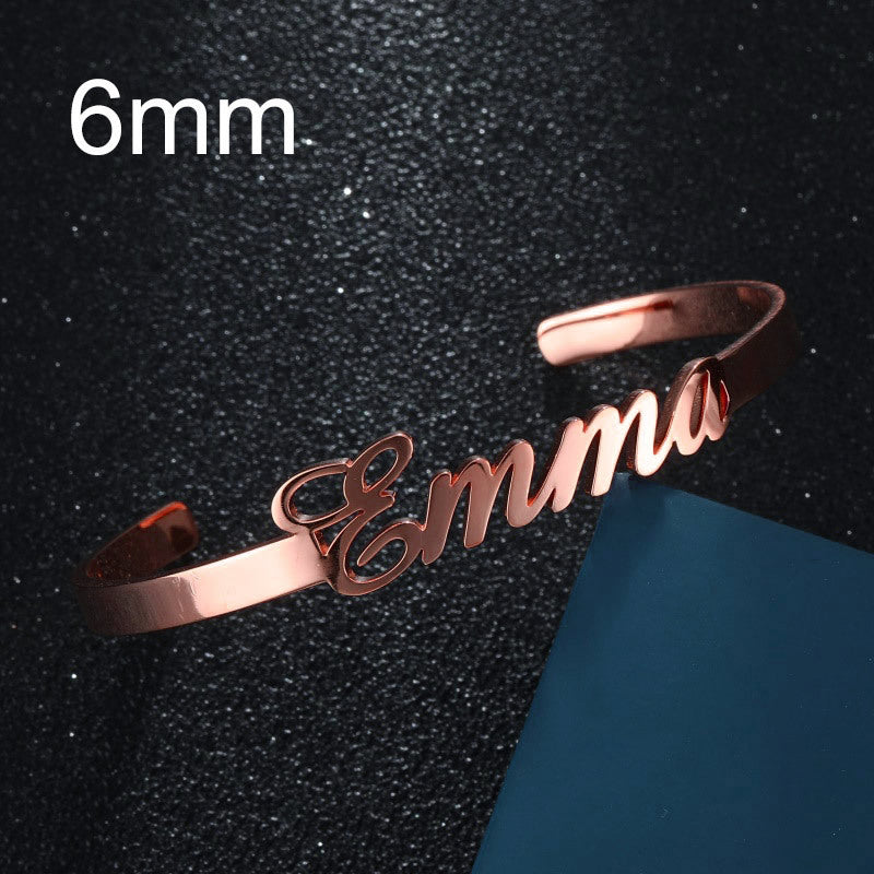 Customized Name Bracelet Personalized Custom Bangles Stainless Steel Jewelry - FASHIONKULTUR