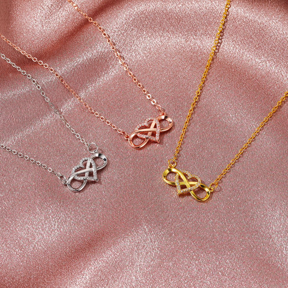 Knotted Love Necklace Cold Wind Simple 8 Heart Shaped - FASHIONKULTUR