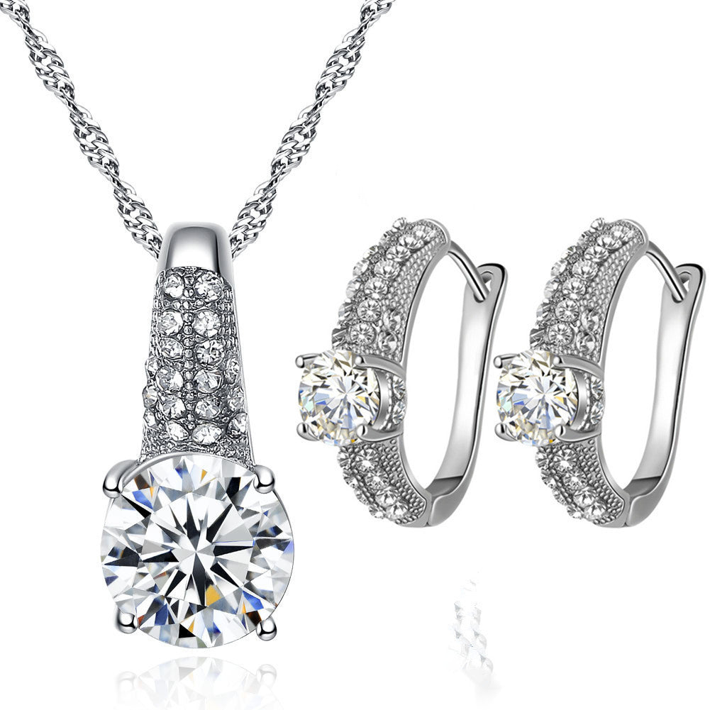 Bridal Necklace And Earrings Jewelry Set - FASHIONKULTUR